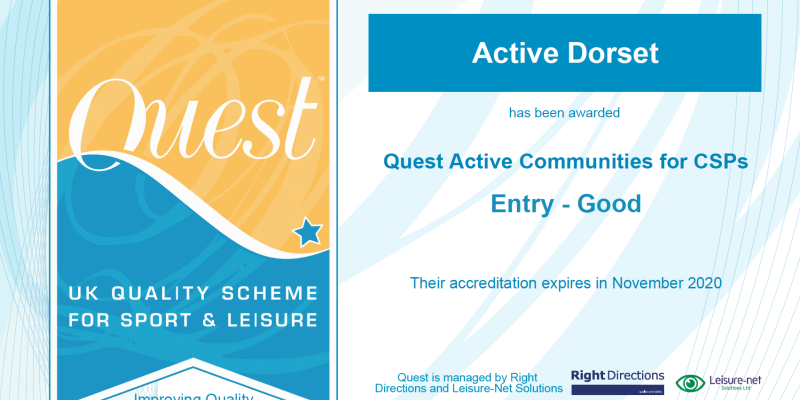 Active Dorset rated 'good' in QUEST Accreditation